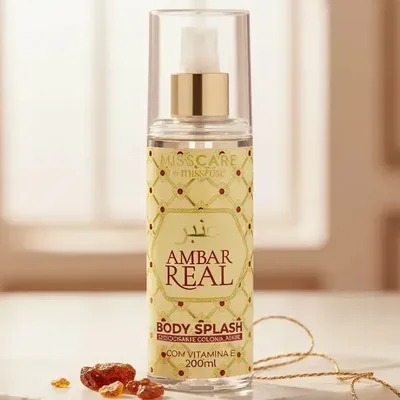 Body Splash Miss Rose Âmbar Real Árabe 200ml