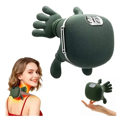 Massageador Ombro Pescoço Recarregável Mãozinha Alivia Verde 127/220v