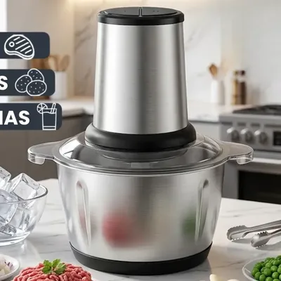 Multiprocessador Alimento Moedor Triturador Eletrico 2l Inox Prateado 220v