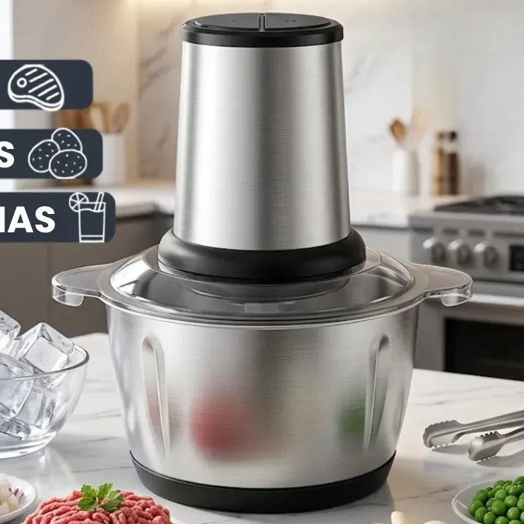 Multiprocessador Alimento Moedor Triturador Eletrico 2l Inox Prateado 220v