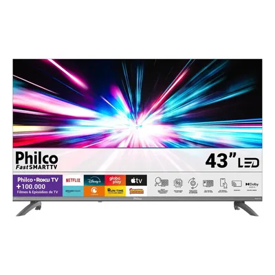 Smart Tv 43'' Philco Full Hd Roku Tv Hdr10 Dolby P43cra