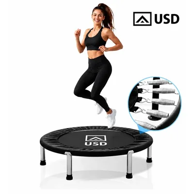 Trampolim Jump Profissional Com Capa Saia Diâmetro 1 Metro 200kg Resistente Cama Elástica Preto