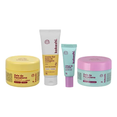 Kit Pele De Porcelana Completo Kokeshi 4 Produtos Facial