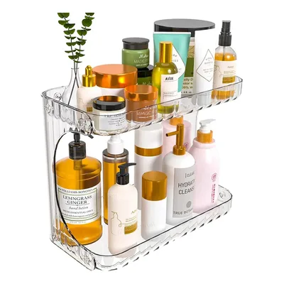 Organizador De Maquiagem 2 Andares Cosméticos Multiuso Transparente