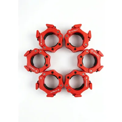 Kit com 8 Presilhas de Barra Olímpica Medpoint de 50mm, Vermelho