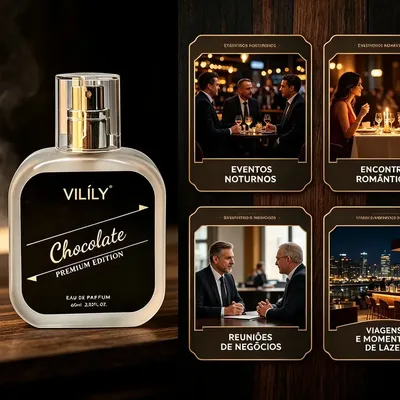 Perfume Feminino VILÍLY Véspera Nobre EDP 60ml Gourmand Café Caramelo Coco Alta Fixação