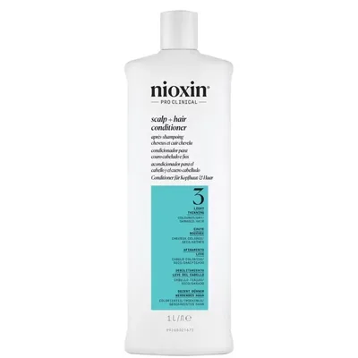 Condicionador 1000ml Nioxin Sistema 3 Volume Thinning Scalp Therapy Aumenta Espessura dos Fios Combate a Queda Wella Profissional