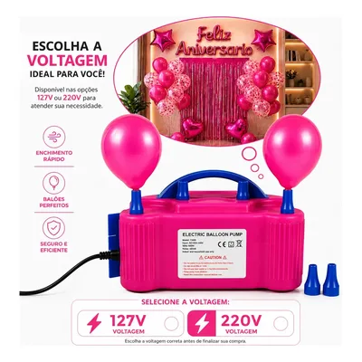 Bomba Inflador Elétrico Maquina De Encher Balão Bexiga 110v 220v