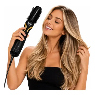 Escova Philco 4 Em 1 Pes33a Escova Secadora De Cabelo Preto/dourado 127v/220v