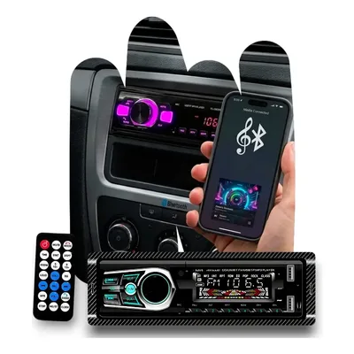 Rádio Som Automotivo Mp3 C/ Bluetooth 2 Usb's Aux Pen Drive