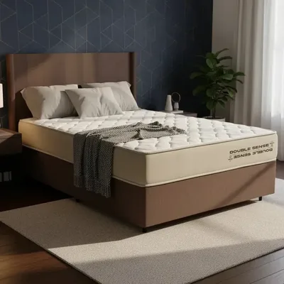 Cama Box + Colchão De Espuma D70 Ortopédico Casal - Topazio Marrom