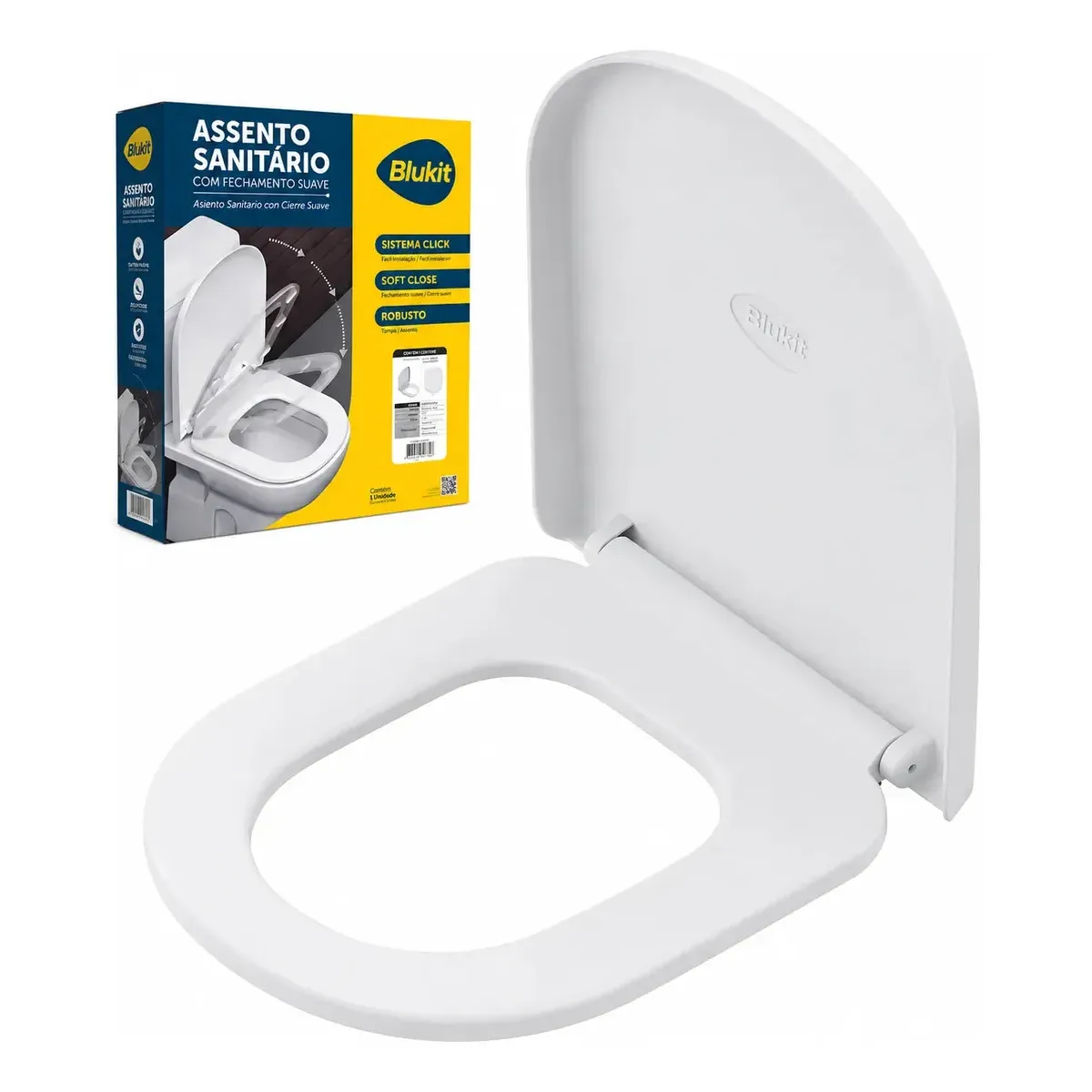 Assento Sanitário Branco Soft Close Vogue Plus Blukit Branco
