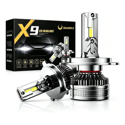 Kit Farol Carro Led 12v 24v H4 H8 H9 H11 140w 14000lm 6000k H4 Cinza Branco-frio