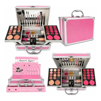Kit Maleta De Maquiagem Completa Profissional Luxo Presente Amor Anjo Maleta Rosa
