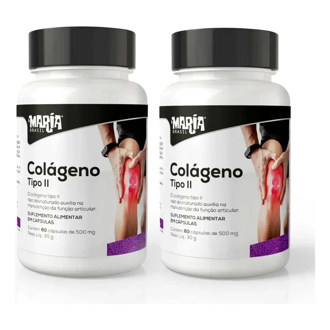 Kit Com 2 Potes De Colágeno Tipo 2 40mg Com 60 Cápsulas Sem sabor NatuYou
