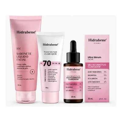 Kit Clareador Facial Hidrabene Fps 70 + Sérum + Sabonete