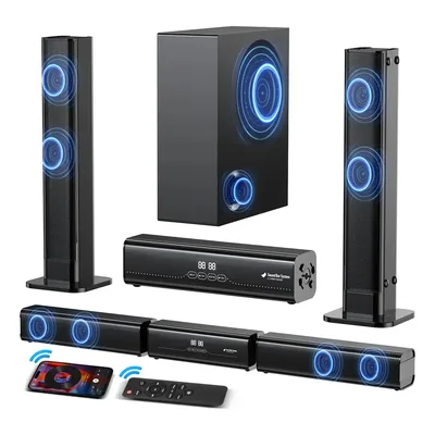 Soundbar Corevo Desmontável, Caixa de Som Home Theater com Subwoofer, Bluetooth5.3, HDMI ARC, Potência 400W
