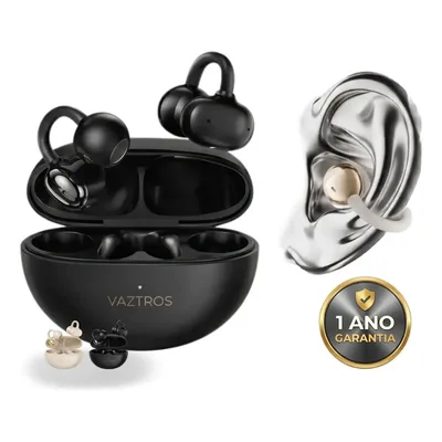 Fone De Ouvido Sem Fio Gancho Bluetooth 6.0 Anti Rúido TWS 30h Premium Preto
