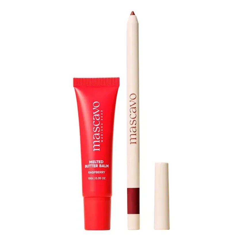 Kit Mascavo Lipbalm Raspberry10g+lapiseira Labial Mauve 0,3g