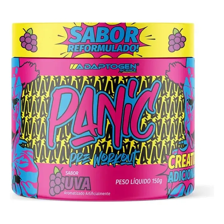 Pré-treino Panic 150g Com Beta Alanina - Adaptogen Sabor Uva