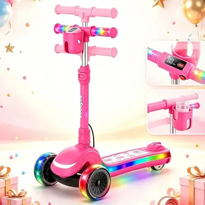 Patinete Elétrico Infantil xroymexroy B2 Pro-A Dobrável com Luzes LED e Bluetooth