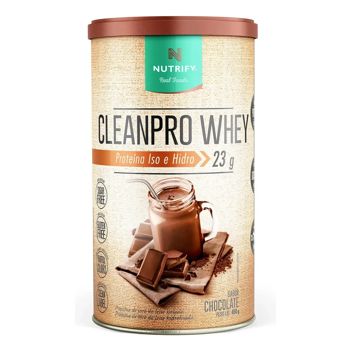 Proteína Cleanpro Whey Nutrify Baunilha 450g Pote Sabor Chocolate