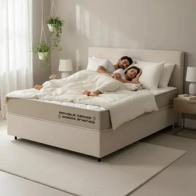 Cama Box + Colchão De Espuma D70 Ortopédico Casal - Topazio Creme