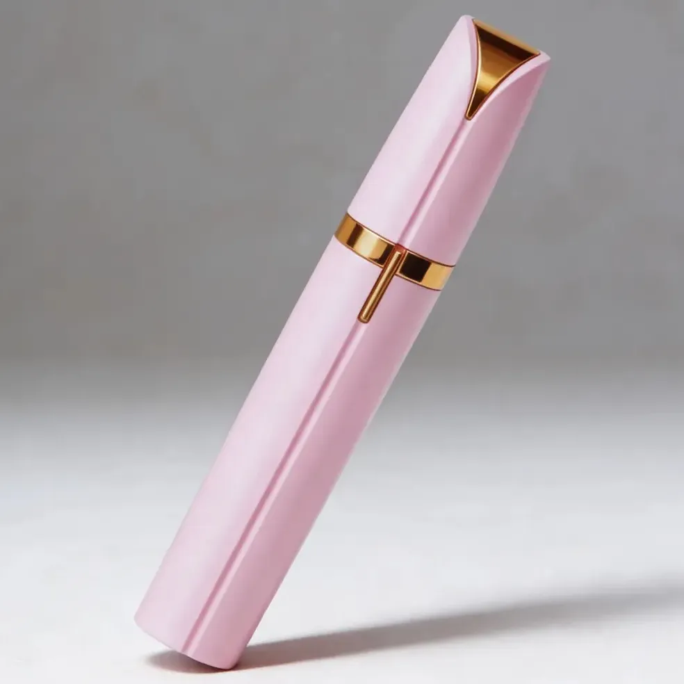 Caneta Depiladora Facial Aparador Sobrancelha Feminino Bateria - Rosa