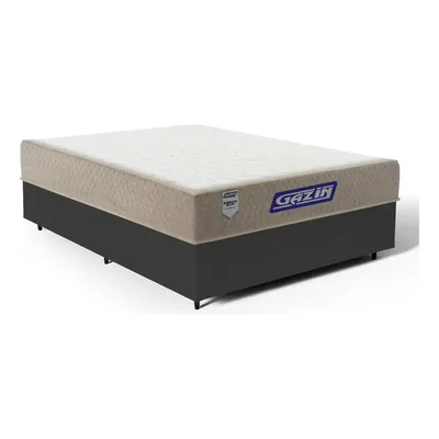 Cama Box Com Colchão Gazin De Espuma D28 - Force Plus Casal Preto