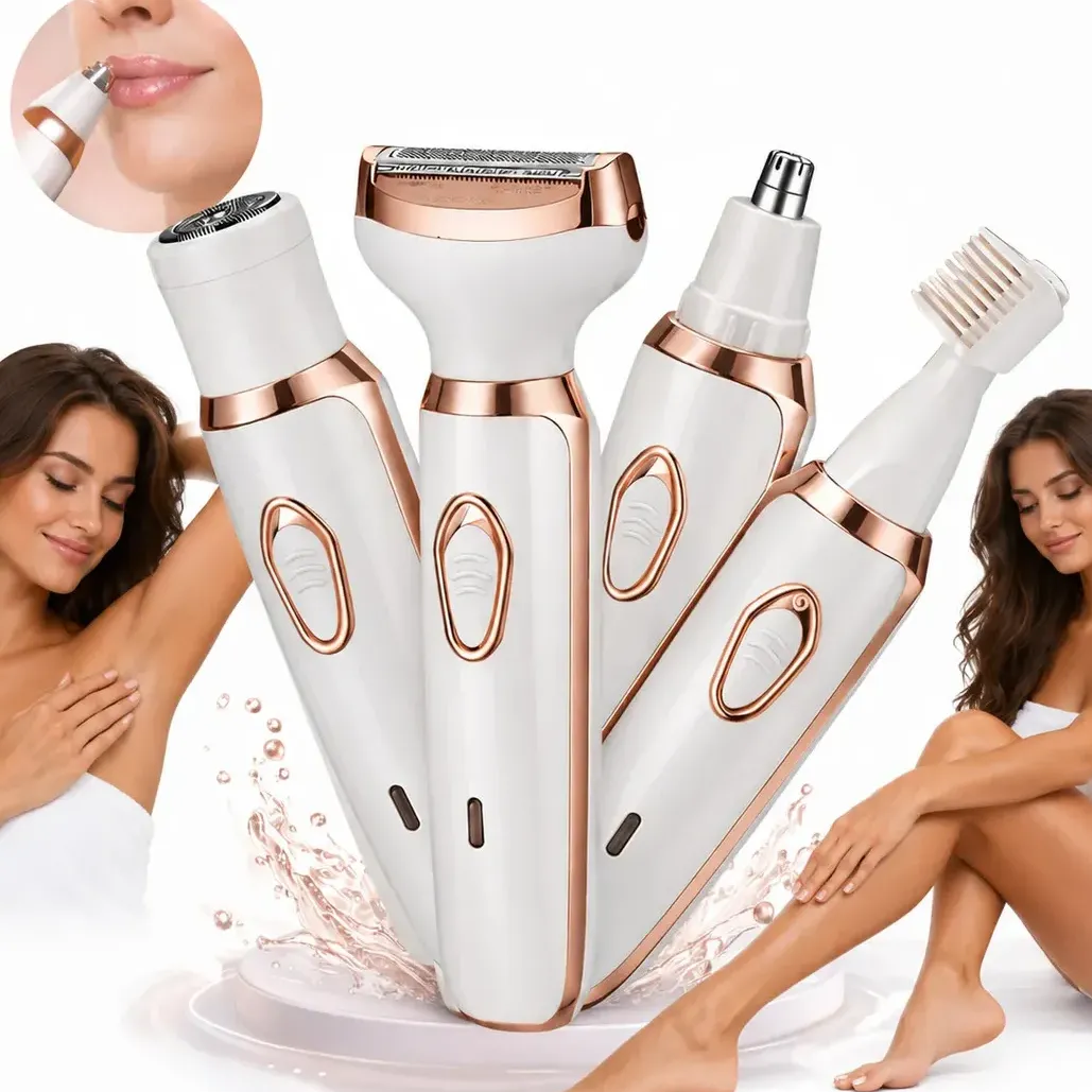 Depilador Feminino 4 em 1 Multifuncional Sem Fio para Rosto e Corpo