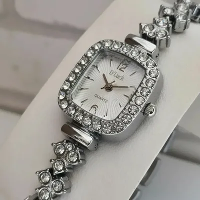 Relógio Feminino Doluck Cravejado Analógico Casual Luxo Prata