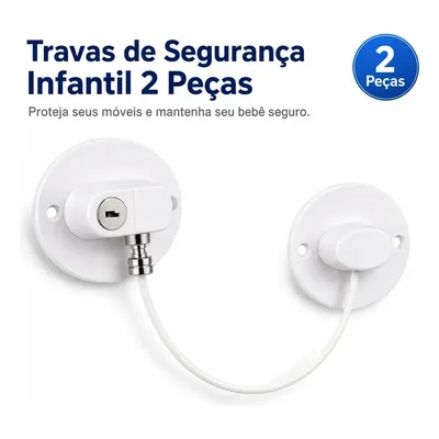 Fechadura Segurança Trava Porta Gaveta Criança Geladeira Branco