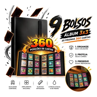 Fichário Álbum Para Cartas Pokémon - 360 Cartas Pasta Otug, Pasta para Cartas TGC, MTG, Presente Criativo para Menino e Menina, Livro de Coleção Cartas Jogo Pacote Organizador Game King Fichário Álbum