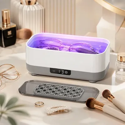 Limpador Ultrassônico Uv Joias Moedas Máquina Limpeza Led