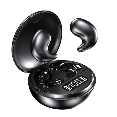 WGP Fone Bluetooth Sem Fio Ultra Fino Invisível para Dormir YYK‑790 Bluetooth 5.3 Não Cansa Ouvido Lado Deitado Cancelamento Ruído HIFI Bateria Longa Duração Display Digital Compatível Android iOS