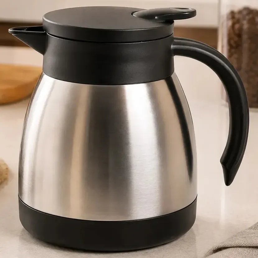 Bule Térmico Pítia de Aço Inox 500 mL para Café, Chá e Água Quente ou Fria