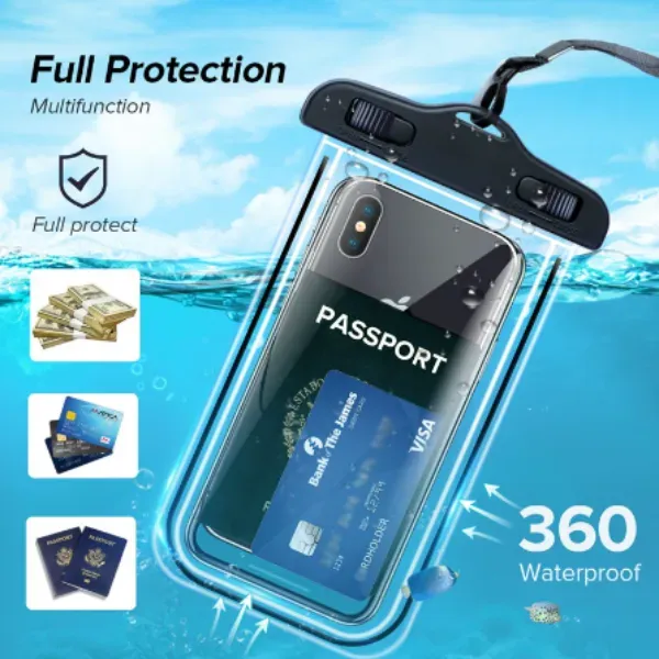 Kit 5 Capa Bolsa A Prova Dágua Universal Para Celular Chuva