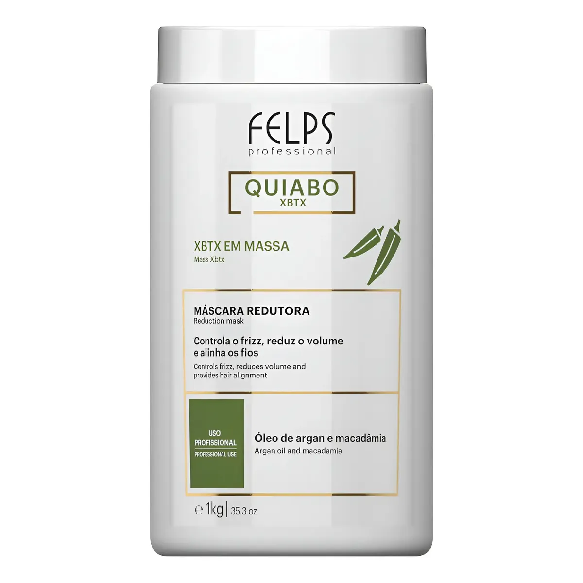 Felps Xbtx Quiabo Massa 1kg + Brinde
