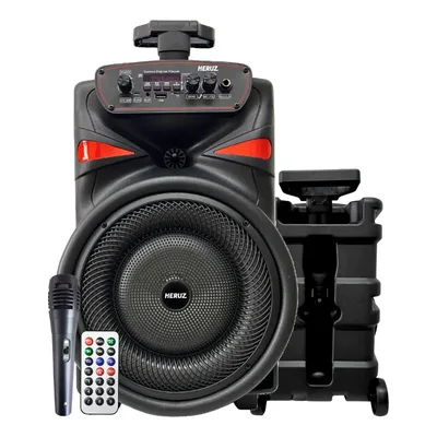 Caxa De Som Led Amplificada 2000w Pmpo Microfone Completo