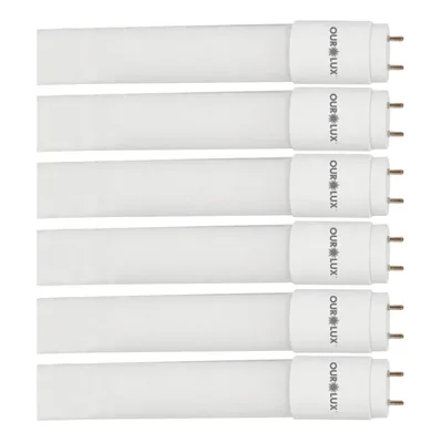 Kit 6 Lâmpadas Led Tubular T8 9w Bivolt G13 6500k 60cm