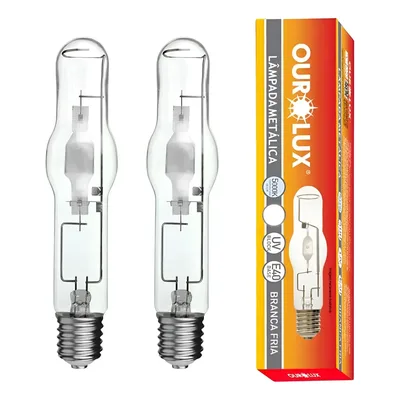 Kit 2 Lâmpadas Vapor Metálico Tubular 250w E40 5000k