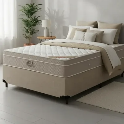 Cama Box Casal E Colchão Molas Ensacadas Ortobom 188x138cm