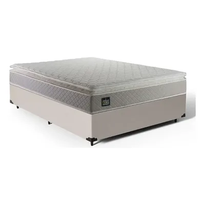 Cama Box Casal + Colchão De Espuma D45 Strong - Bege