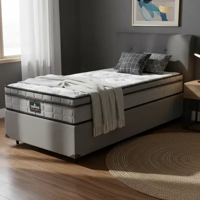 Cama Box Com Colchão De Espuma D33 Solteiro Pillow In Anjos