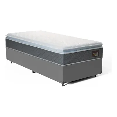 Cama Box Solteiro + Colchão De Espuma D45 C/ Pillow Top