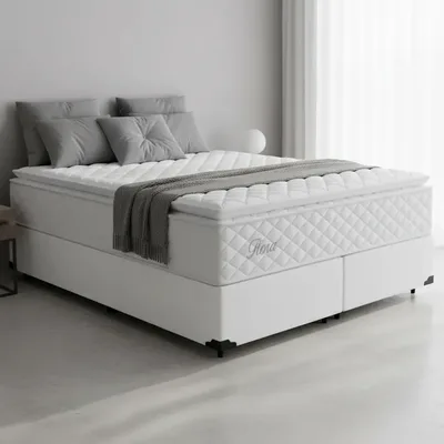 Cama Box Casal + Colchão De Molas Ensacadas C/ Pillow Top