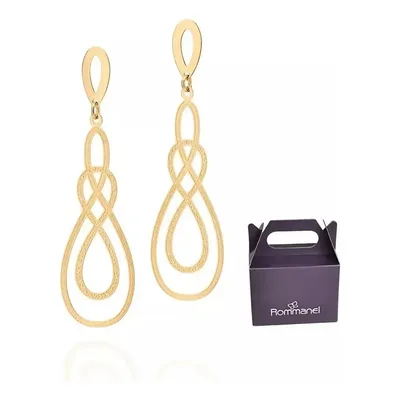 Brincos Rommanel Gotas Trabalhadas Entrelaçada 18k 525439
