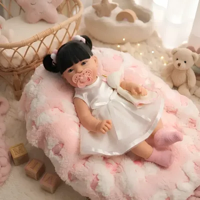 Boneca Bebe Reborn Mia Premium Day Luna Vinil Com Acessórios