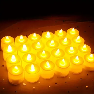 50 Pcs Mini Vela Led Eletrônica Chama Viva Decoração