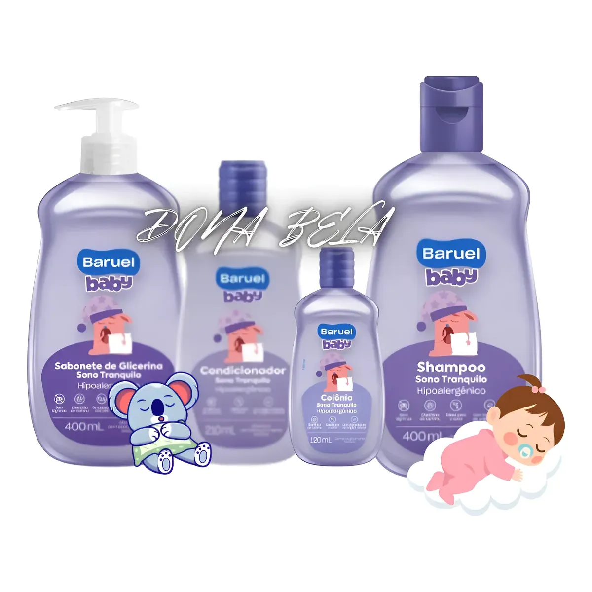 Kit Baruel Sono Tranquilo: Shampoo/condi/sab Liquido/colônia